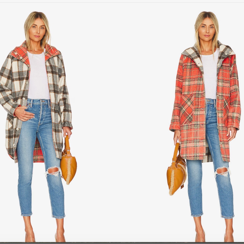 Blank Nyc Plaid Jacket In Red And Gray